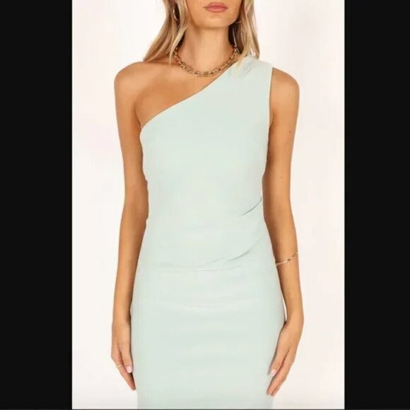 Petal & Pup Nadene Mint Green One Shoulder Midi Dress 10 - Picture 6 of 12
